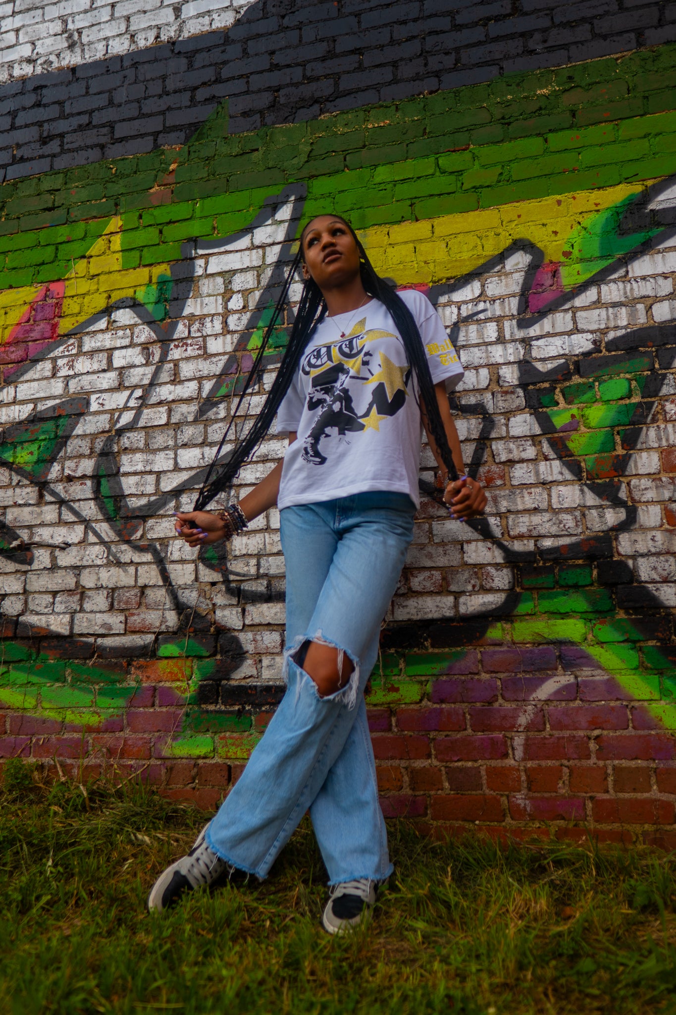 Yellow "Global Assassin" Rhinestone Tee