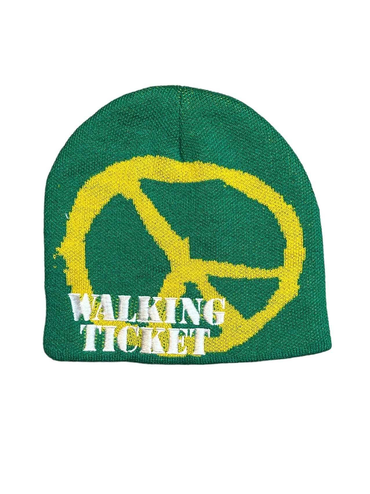 “Peace of mind” beanie Walking Ticket Co. Green/Yellow 