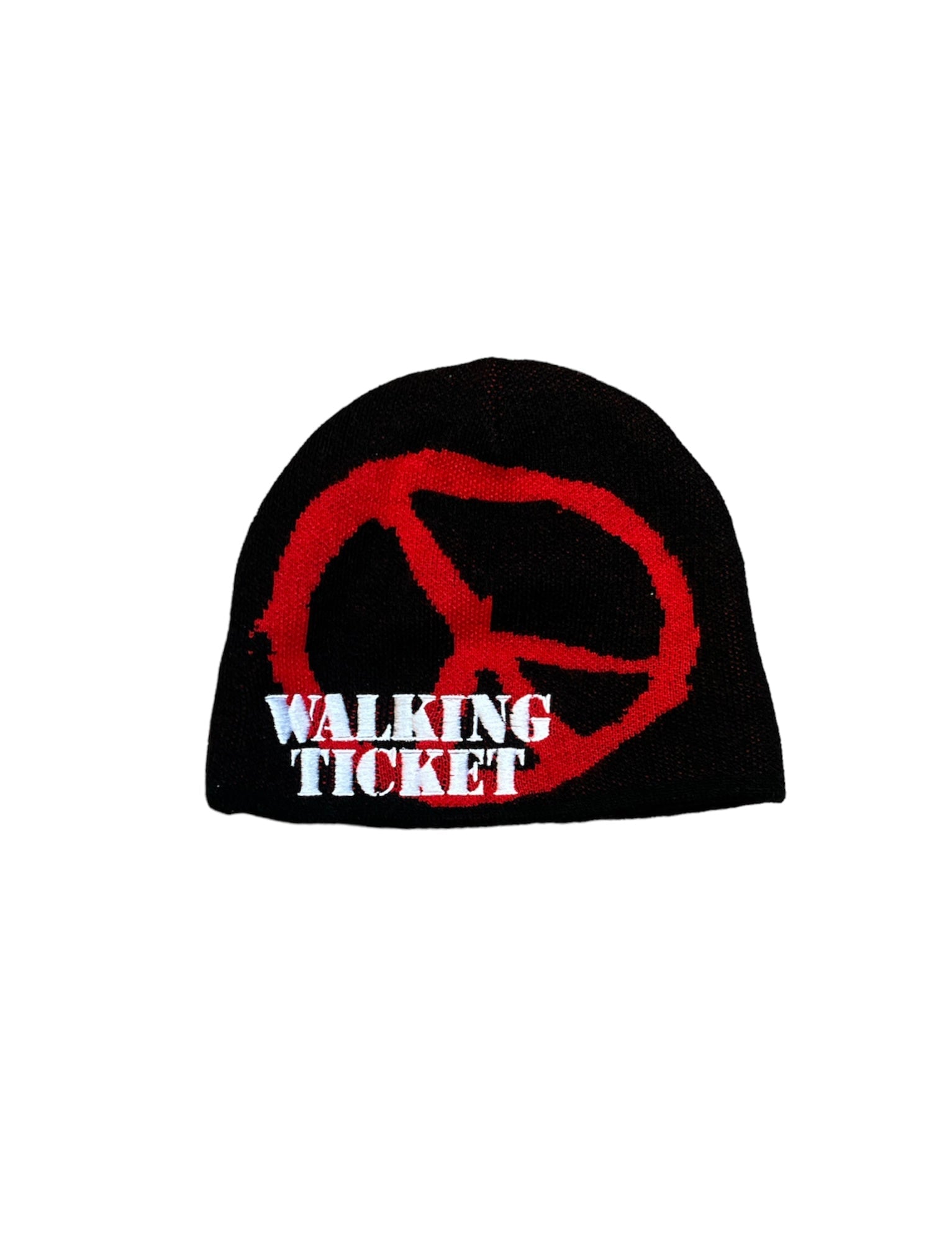 “Peace of mind” beanie Walking Ticket Co. Red/Black 