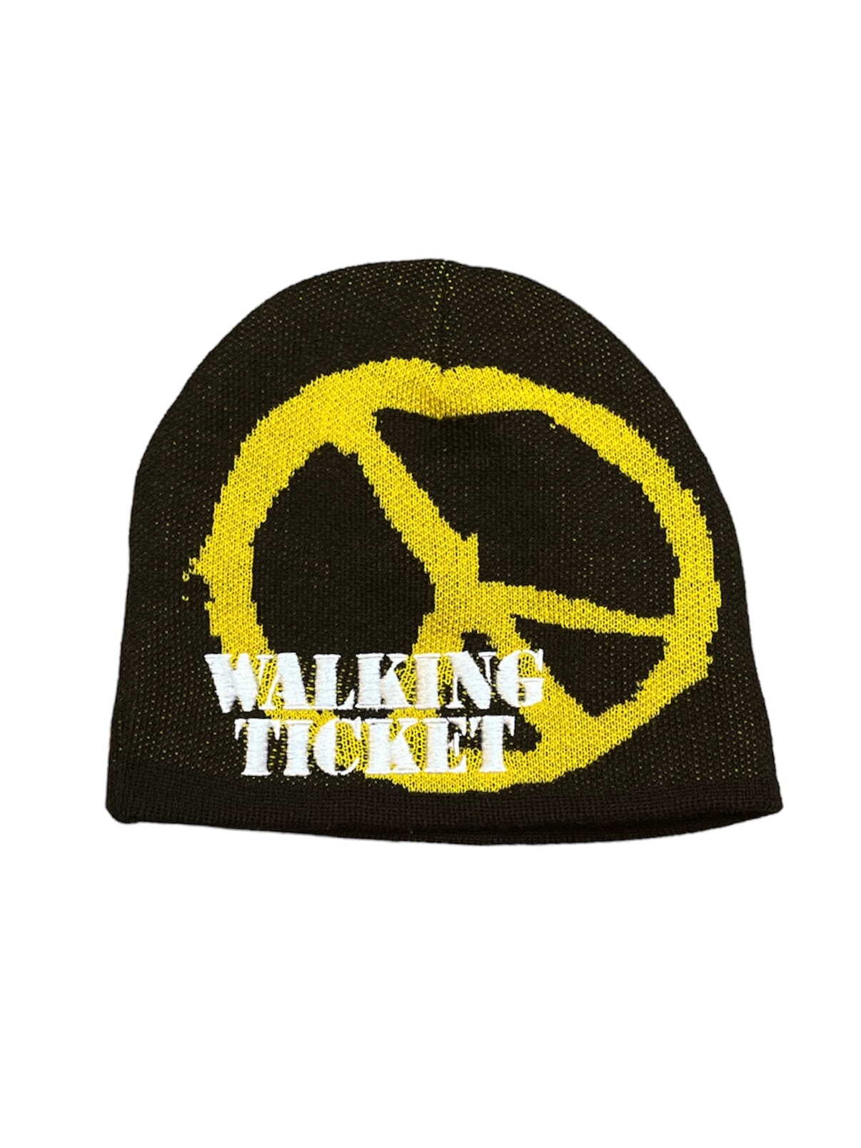 “Peace of mind” beanie Walking Ticket Co. Brown/Yellow 